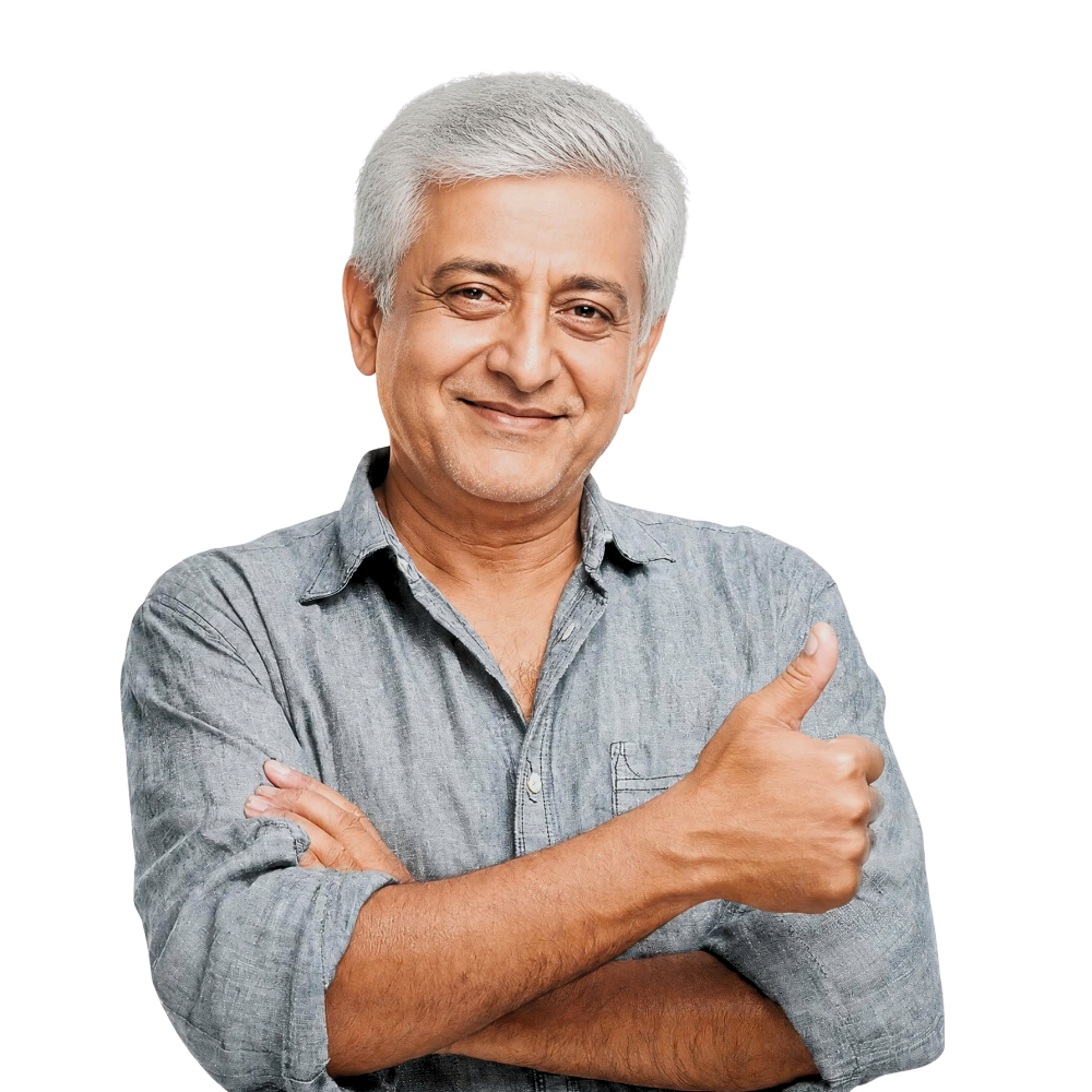 Patient enjoying clear vision after cataract treatment