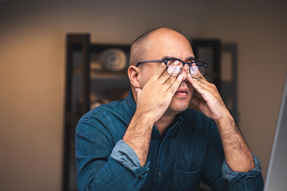 Person experiencing changes in vision